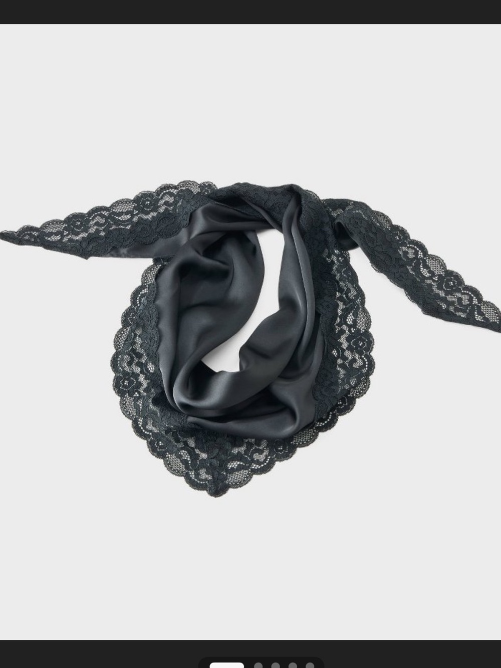Satin Lace Edge Trim Triangle Scarf